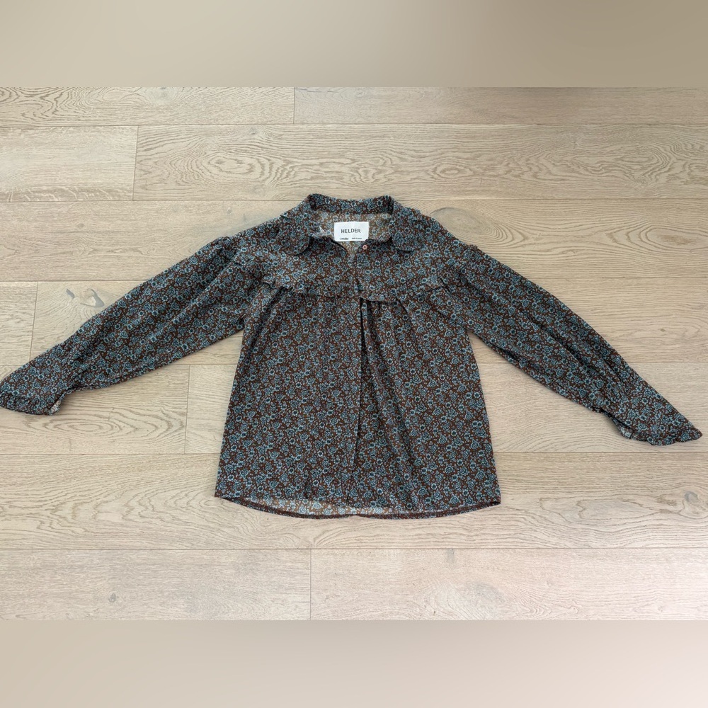 Helder Korean Couture Button Down Floral Blouse - Picture 7 of 16